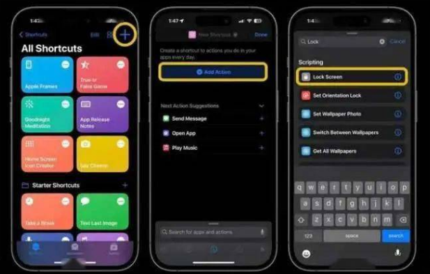 新宾苹果14锁屏维修店分享iPhone14升级iOS16.4后如何创建锁屏快捷方式 